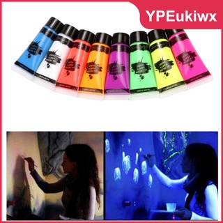 [hot sale] Black Light Paint UV Neon Face & Body Paint Glow Paints (8Bottles 0.34 oz. Each) - Blacklight Reactive Fluorescent Paint