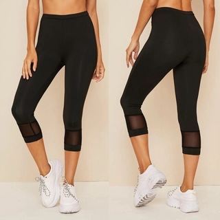 Women Hollow out Splice Tight Fitness Leggings Yoga Cropped Pants Trousers (1)