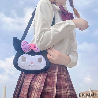 [venta caliente]lindo bolso de felpa kuromi/mujeres niñas kawaii bolsos de hombro mini monedero suave (6)