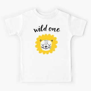 Niños camiseta lindo león y salvaje uno niños bebé niño camisa divertida Halloween gráfico joven hipster moda vintage unisex casual niña chico camiseta lindo kawaii camisetas bebé niños top S-3XL (1)