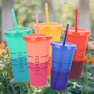 reutilizable starbucks cambio de color tazas frías vaso de plástico con tapa reutilizable taza de plástico 24 oz colección de verano ch (4)