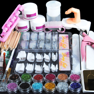 WINTER-Manicure Pro Nail Art Kit Set acrílico polvo Glitter Rhinestones cepillo archivo herramienta de manicura