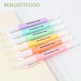 BEN1EFITFOOD 6Pcs/Set Fluorescent Pen Stationery Markers Pen Double Head Markers Pastel Drawing Pen Gift Office Supplies School Supplies Student Supplies DIY Drawing Highlighter Pen