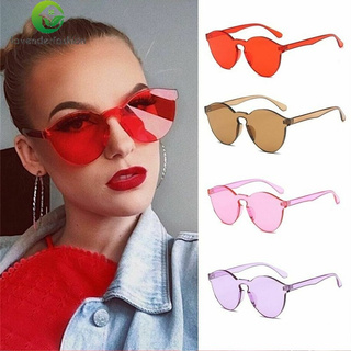 [Wholesale] Lentes De Sol redondos De moda sin marco Transparente/lentes De Sol incorporados Uv/gafas De Sol para ojos De Gato