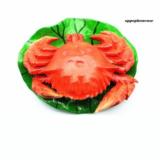 Burzahom lindo realista cangrejo piedra de aire Bubbler acuario adorno decoración de resina para tanque de peces (4)