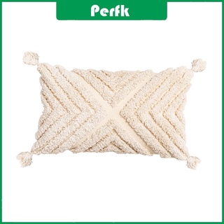 [brperfk] fundas de almohada boho con borlas, fundas decorativas de almohada tejida bohemio tejidas para sofá sofá