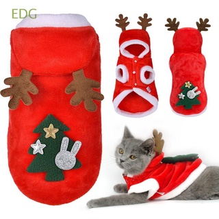 EDG Cálido Ropa para mascotas Navidad Gatito con capucha Ropa de gato Perros Pequeños Gatos Traje de santa Ropa y Accesorios Traje de cachorro Ropa para perros