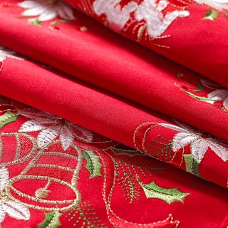 t* navidad camino de mesa, cutwork bordado floral de navidad aparador de flores bufanda mesa decoración para comer en casa (8)
