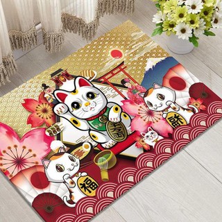 Lucky Cat - alfombra antideslizante para habitación de gato de la suerte (009)