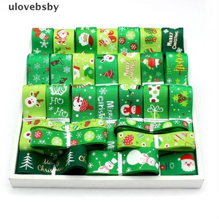 [ulovebsby] 12Yards Christmas Mixed Gilding Grosgrain Ribbon DIY Xmas Decor Gift Wrapping [ulovebsby]