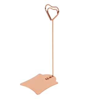 ATTACK Name Tag Holder Hollow Metal Clip w/ Metal Base Gold Rose Gold Heart-shaped Hollow Clip Holder Stand Pictures Card Paper (9)