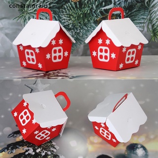 [Constantrain1] 10pcs Christmas Candy Box Bags Santa Claus Gift Box DIY Cookie Packaging Bag MX2