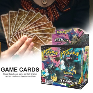 eyour pokemon cards sun moon team up tarjeta de juego evolutions booster box juguetes para niños (3)