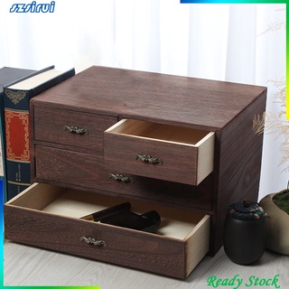 Caja de almacenamiento de madera para joyas, pendientes, cajón, organizador, decoración del hogar