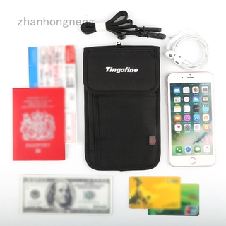 Zhanhongneng Nylon antirrobo de viaje pasaporte cuello bolsa de bloqueo del teléfono cartera bolsa para hombres y mujeres Crossbody Bag