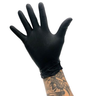 guantes desechables negros de nitrilo latex un par