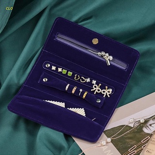 Clo Blue joyeria organizadora plegable De viaje caja De joyería con bolsillo con cierre bolsa De almacenamiento Para anillos collares pulsera (1)