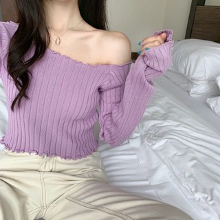 Bsf Domiva Crop manga larga costilla ropa blusa blusa Tops para las mujeres Premium moda Casual