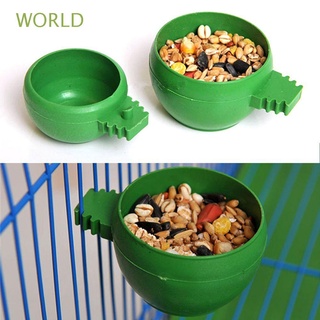 mundo 3pcs productos para mascotas ronda copa verde aves suministro pájaro loro alimento tazón jaula aviario alimentador de agua de plástico tazón de alimentación