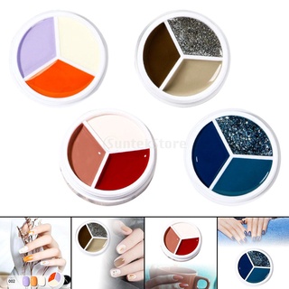 [mxejs] 3-in-1 Nail Polish Glue Gel 3 Colors Popular Solid Cream Panel Nail Polish Can for Manicure Professional Use Travel Nail