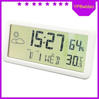 reloj despertador digital compacto con pantalla lcd - pantalla grande de fecha y hora, mesita de noche, monitor de temperatura y (1)