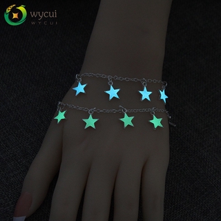 WYCUI Night braceles de estrella que brillan en flor de corazón luminoso de fluorescente brillante brillante en la oscuridad para mujer