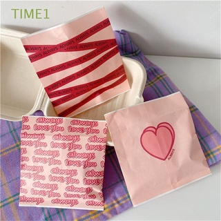 TIME1 San Valentín Bolsa de papel Fiesta Bolsas de dulces Bolsas de regalo Boda Corazón Corea Rosa Galleta Navidad Bolsa de embalaje