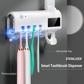 OASIS1 Hogar Esterilizador de cepillo de dientes Tipo de pared Titular Exprimidor de pasta de dientes Accesorios de baño Luz ultravioleta Automático Toilet Inteligente Extrusora de pasta de dientes/Multicolor (9)