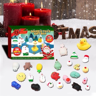 24 unids/Set navidad cuenta atrás calendario caja ciega juguete navidad adviento calendario de descompresión exprimir juguete para niños