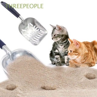 THREEPEOPLE Durable Cat Litter Scoop Puppy Poop Cleaner Cat Sand Shovel With Flexible Long Handle Pet Supplies Aluminum Alloy Metal Kitten Cleaning Tool/Multicolor