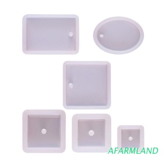 afarmland 6pcs cristal epoxi resina molde llavero colgante fabricación de moldes de silicona herramientas de manualidades