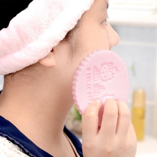 pink kitty cat magic face wash esponja de limpieza de esponjas faciales suaves (4)