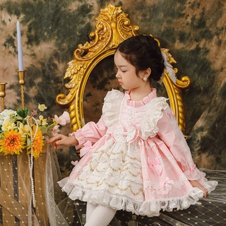 2021 Lolita niña princesa vestido rosa serie españa falda bebé falda (3)