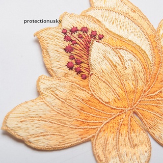 prmx diy tela bordada plancha sobre parche coser motivo apliques cielo de loto (5)