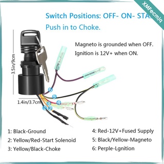 [XMFECMJQ] Boat Ignition Switch with 2 Keys Replacement for Mercury Mariner Outboard Motor 3 Position 6 Wire Connectors Replace