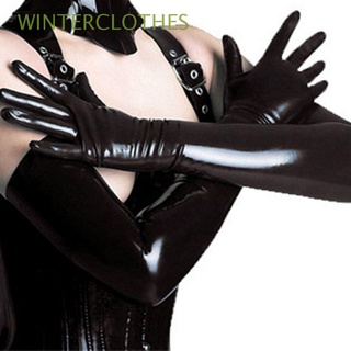 WINTERCLOTHES Club Long Latex Gloves Clubwear Adult Sexy Catsuit Leather Costumes Black Hip-pop Faux Fetish/Multicolor