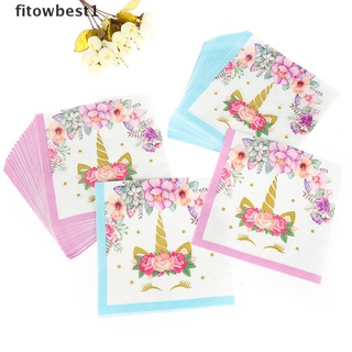 Fbmx 20pcs/lot Flower Unicorn Paper Napkins Party Tissue For Birthday/Wedding Party Glory