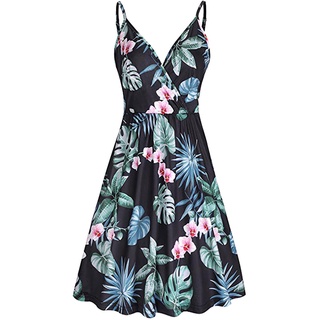 Women Casual Loose Mini Dress Fashion Beach Style Sleeveless Temperamental (2)