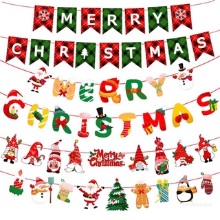 Perfect 3M feliz navidad bandera bandera de dibujos animados Santa sueco Tomte gnomos colgante de papel guirnalda guirnalda decoración de fiesta de navidad