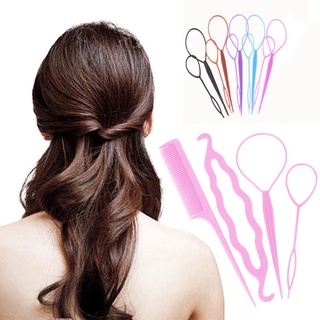 be 4 unids/set mujeres herramienta de peinado twist clip bun maker plait ponytail accesorios