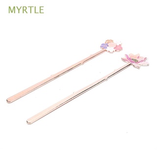 MYRTLE creativo marcadores página de Metal etiqueta asistente de lectura de flor de loto estudiantes coloridos suministros especiales de la escuela Sakura libro apoyo
