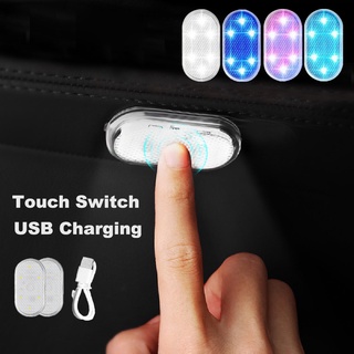 1PCS Interior Del Coche Mini Luz Táctil Ambiental Auto Techo Lámpara De Lectura LED Estilo De Noche Carga USB (1)