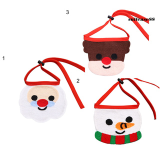 [SC] Pet Saliva babero diseño de dibujos animados cómodo tejido de punto estilo navidad pañuelo para fiesta (6)