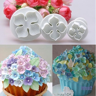 3 pzs moldes para decoración de tartas de fondant hortensias/cortador/molde de flores