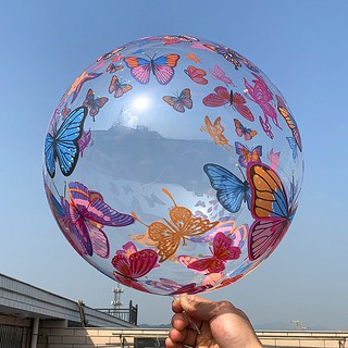 Globos de impresión de mariposa bobo/boda/aniversario/decoración de fiesta de cumpleaños/globo de helio transparente