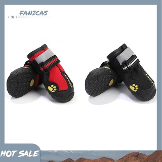 Fanicas 4 pzs zapatos impermeables para perros/mascotas/zapatos antideslizantes suaves luminosos para cachorro/zapatos negros