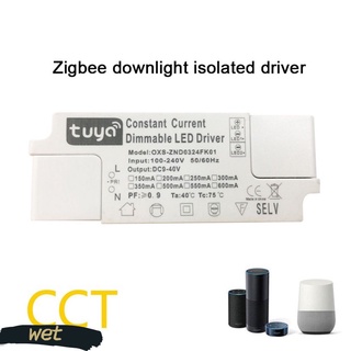Tuya Controlador De Atenuación Inteligente Zigbee dual color Temperatura CW downlight Foco led Fuente De Alimentación Húmeda