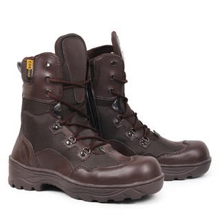 Sm88 - cocodrilo indicador zapatos de los hombres cremalleras altas botas de seguridad marrón hombres al aire libre Sefty Bots
