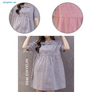 【DINGDIN】 Solid Color Pregnant Women Dress Maternity Tops Clothes Dress Fine Workmanship for Summer