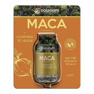 Solanum Maca Peruana + Guaraná, Té Verde 120 Capsulas Sfn